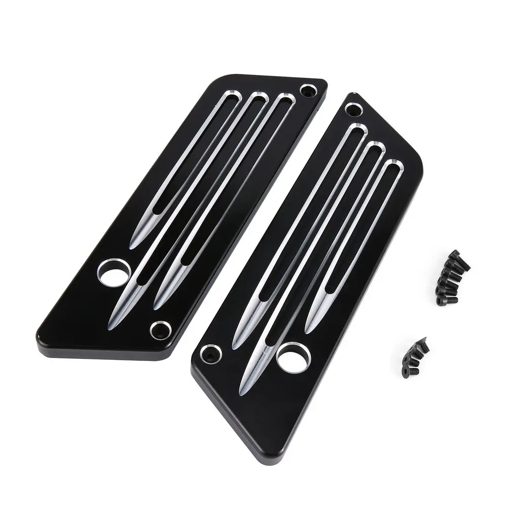 

Motorcycle Hard Billet CNC Saddlebag Latch Cover Aluminum for Harley Touring 1993-2013 Black