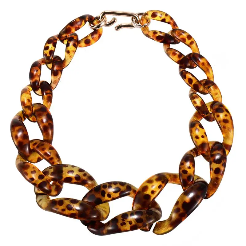 

Fashion Acrylic Choker Necklace For Women Handmade Leopard Pendant Necklace Fashion Jewelry