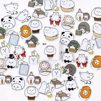 

45PCS/box Cute New Gulu Cat Diary Paper Lable Stickers Crafts And Scrapbooking Decorative Lifelog Sticker DIY Lovely Stationery