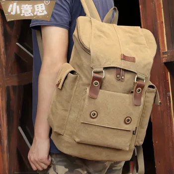 

020418 new hot high quality man canvas backpack student school bag