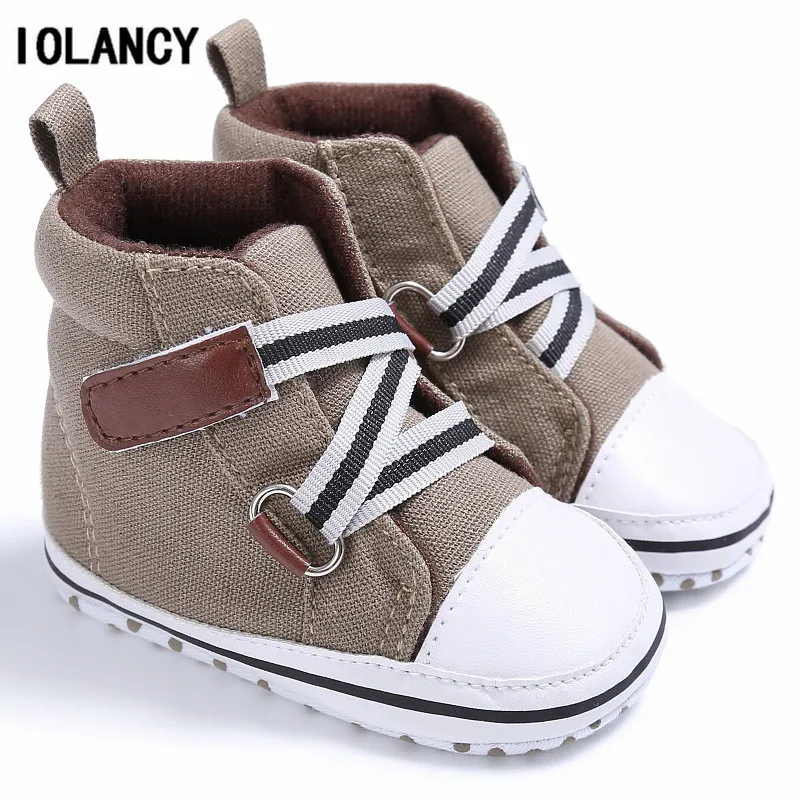 Baby High Top First Walkers Autumn Winter Warm Soft Soled Cross tied