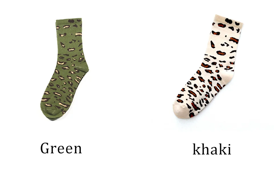 Winter And Autumn Fashion Leopard Ladies Socks Novelty Funny Sock Harajuku Trend Warm Cotton Casual Soft Spot Leopard cottons (5)
