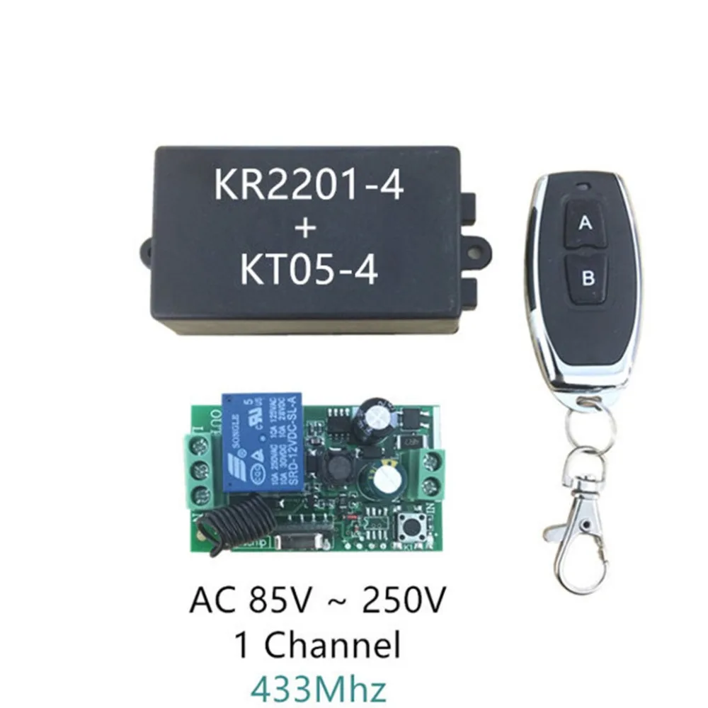 AC 220V 1CH RF 433MHz беспроводной пульт дистанционного управления обучающий код 1 релейный светильник