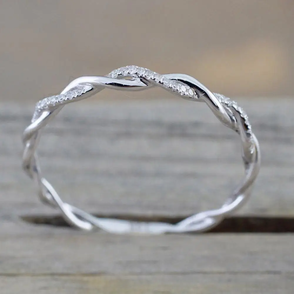 

Plated Curved Design Finger Ring Wedding Band Simple Gifts Ring Fashion Engagement Ring Elegant