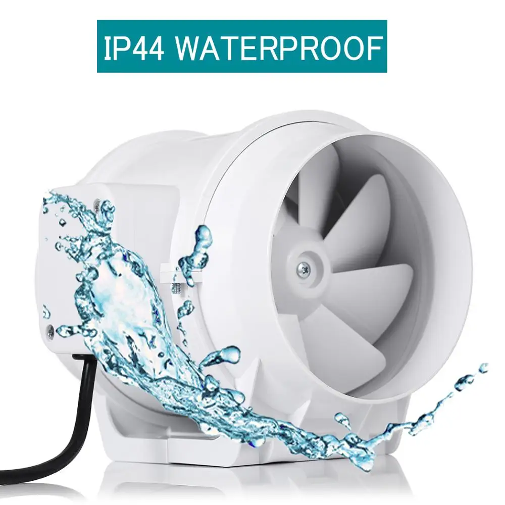 5'' Silent Inline Duct Fan 220V Toilet Bathroom Air Extractor System for Kitchen Hood Ventilation Exhaust Ventilator Household