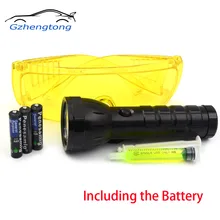 Gzhengtong черный 28 светодиодный фонарик ремонт кондиционирования воздуха автомобиля утечки комплект R134a R410 R12 флюоресцентное масло с утечкой очки