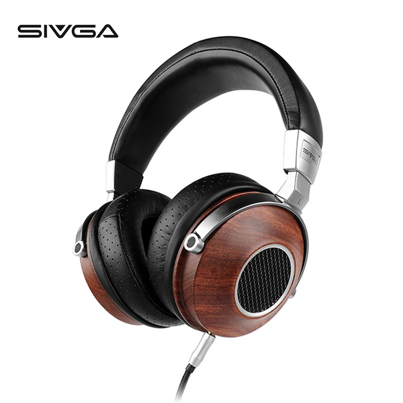 

SIVGA SV007 Wooden BASS HIFI Stereo Noise Isoliation Over-ear DJ Dynamic Headphone with Microphone