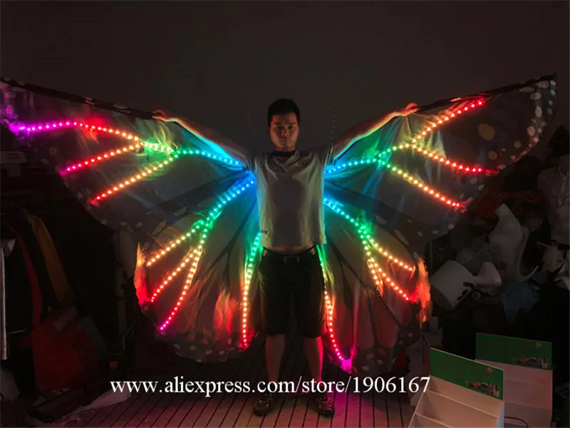 LED light wings isis illusion gold wing stage performance team dance light clothes14