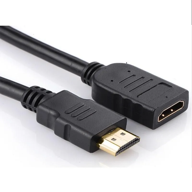 free-shipping-0-3m-0-5m-1m-2m-3m-5m-10m-Gold-HDMI-Extension-Cable-Lead (1)
