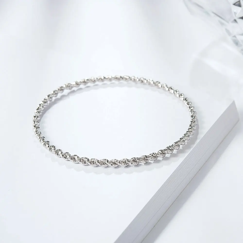 

QGGLE Bracelet Bangle For Women Silm Wave Shape Silver Color Color Bracelet