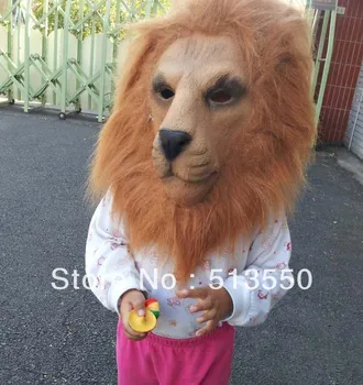 

Realistic Lion Head Mask with Hair Lion King Movie Props