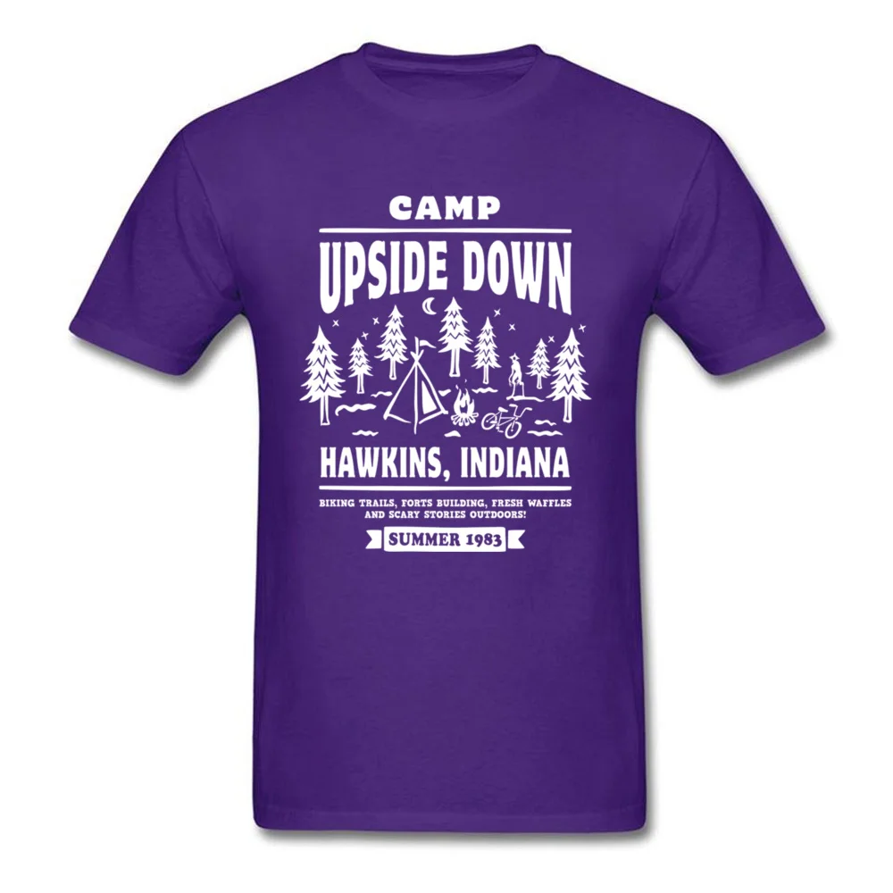 camp upside down 6998 Design Short Sleeve Tops Shirts Labor Day O Neck Cotton Fabric Men T-Shirt Design Tee-Shirt Hot Sale camp upside down 6998 purple