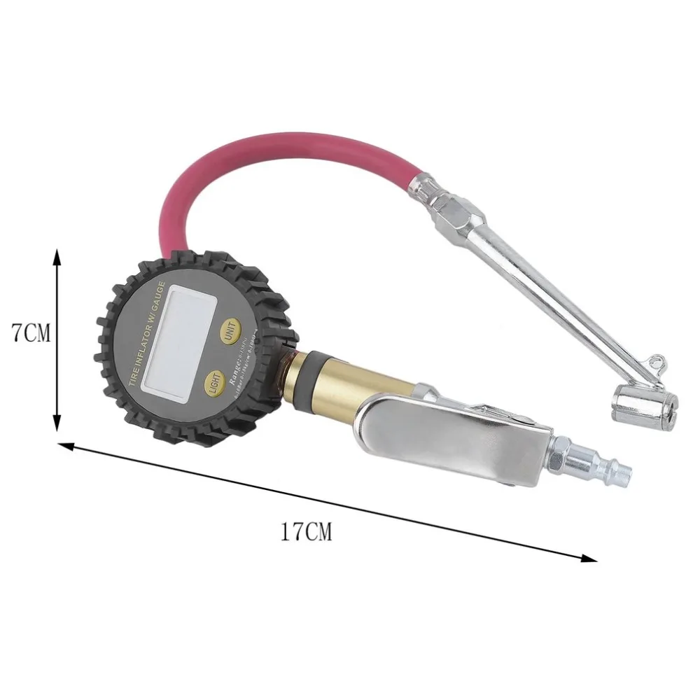 Цифровой Воздушный шиномонтажный насос с высокоточным ЖК-дисплеем ручной манометр для шин автомобильные аксессуары для велосипеда