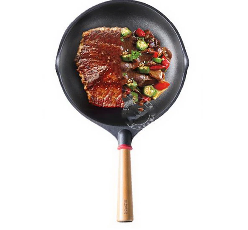 230622/Cast iron with frying pan / 28cm non-stick no fume Induction Cooker / universal wok/Fine workmanship