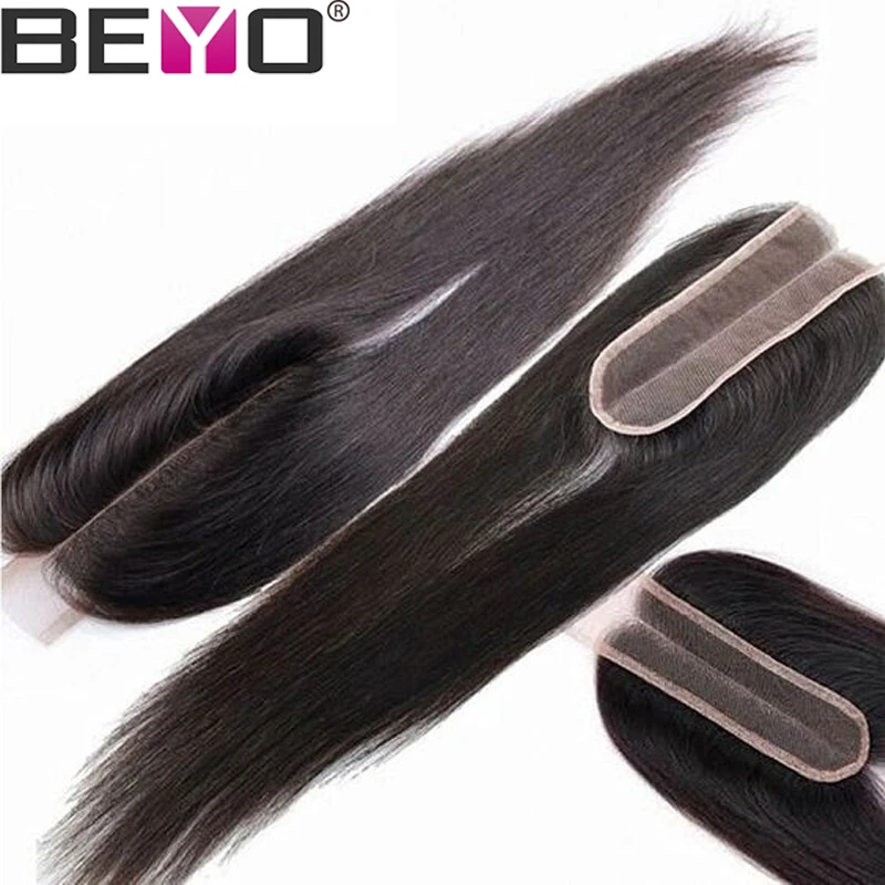 Straight Hair Bundles With 2X6 Closure Brazilian Hair Weave Bundles Human Hair Bundles With Closure Non Remy Hair Extension Beyo (2)