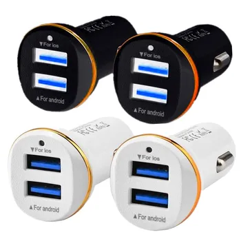 

Car Charger Double Dual usb ports 3.1A Car charger Adapter Chargers for iphone 5 6 7 Samsung s7 s8 android phone gps mp3