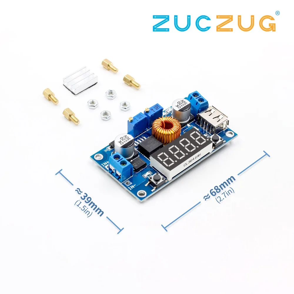 

Adjustable 5A CC/CV Power Step-down Charge Module LED Driver W/ USB Voltmeter