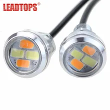2pcs set 23mm Car styling LED DRL Eagle Eye Daytime Runing lights Warning Foglights With Turning
