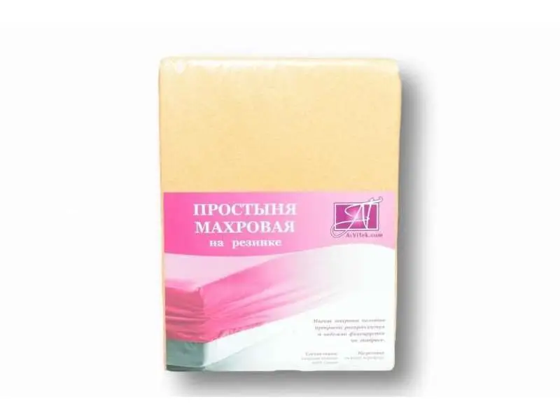 Простыня на резинке АльВиТек, 140*200*20 см, бежевый