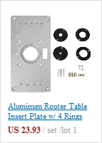 Алюминиевый фрезерный стол вставка пластина w/4 кольца винты для деревообработки скамейки