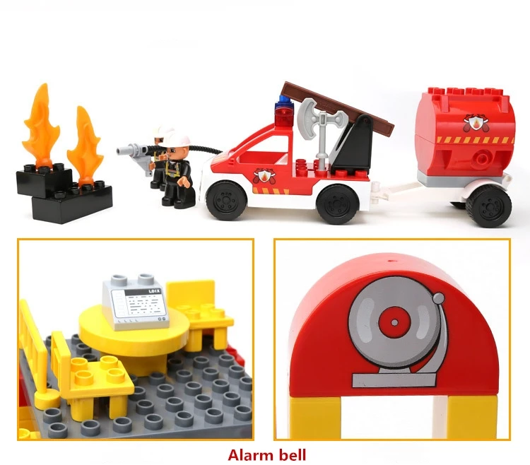 69 шт. пожарная машина пожарный DIY строительные блоки совместим с Duplo город Образование Кирпичи игрушки для детей, подарки