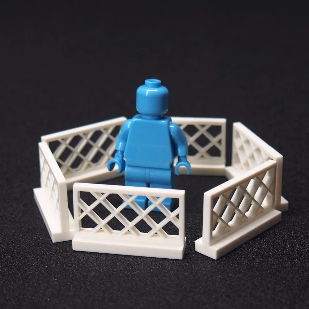 City Block MOC Mini Gray fence City Bush Trees Plants DIY Blocks Bricks Action Figure Toy