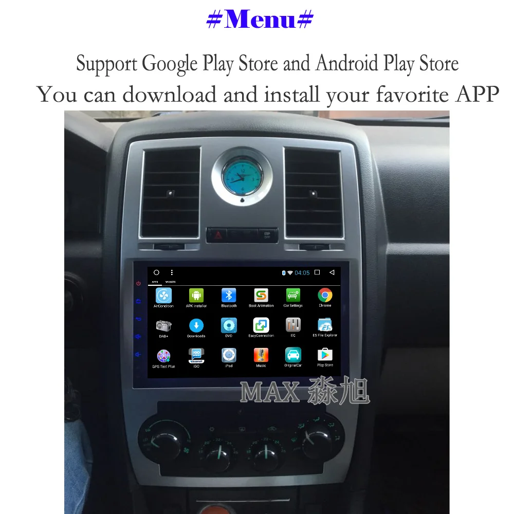 Sale MAX 2G RAM 32G ROM Android 8.1.0 Qcta Core Car DVD Player for Chrysler 300C 2000-2014 GPS navigation Car radio 4G WiFi SWC map 2