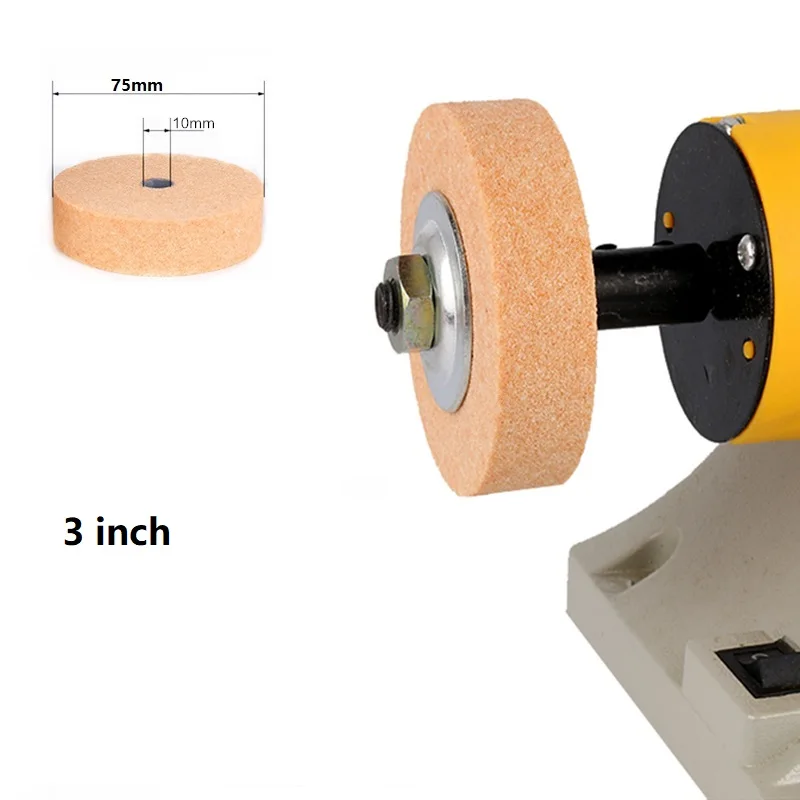 Новые 3 "75 * ID10mm 3 шт./лот шлифовальный круг для полировки Pad абразивный диск из камня нейлон шерсть колесо для точильные Металлообработка