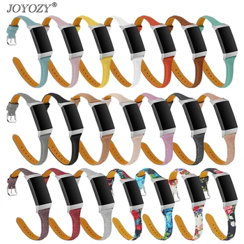 

Joyozy For Fitbit Charge 3 Leather Wrist Band Strap for Fitbit Charge 3 Fitness Activity Tracker Smart Watch Replacement Strap