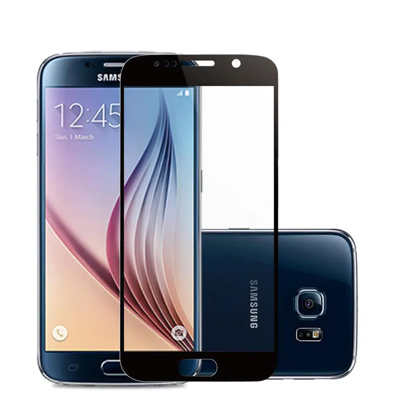 Полный Экран закаленное Стекло для samsung Galaxy A3 A5 A7 A8 плюс J5 J7 Prime S4 S5 S6 S7 C5 C7 Pro Экран протектор - Цвет: Black