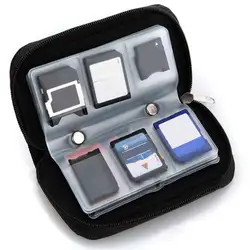 1 предмет протектор держатель кошелек черный 22 SDHC MMC CF Micro SD карт памяти хранения для переноски молнии чехол