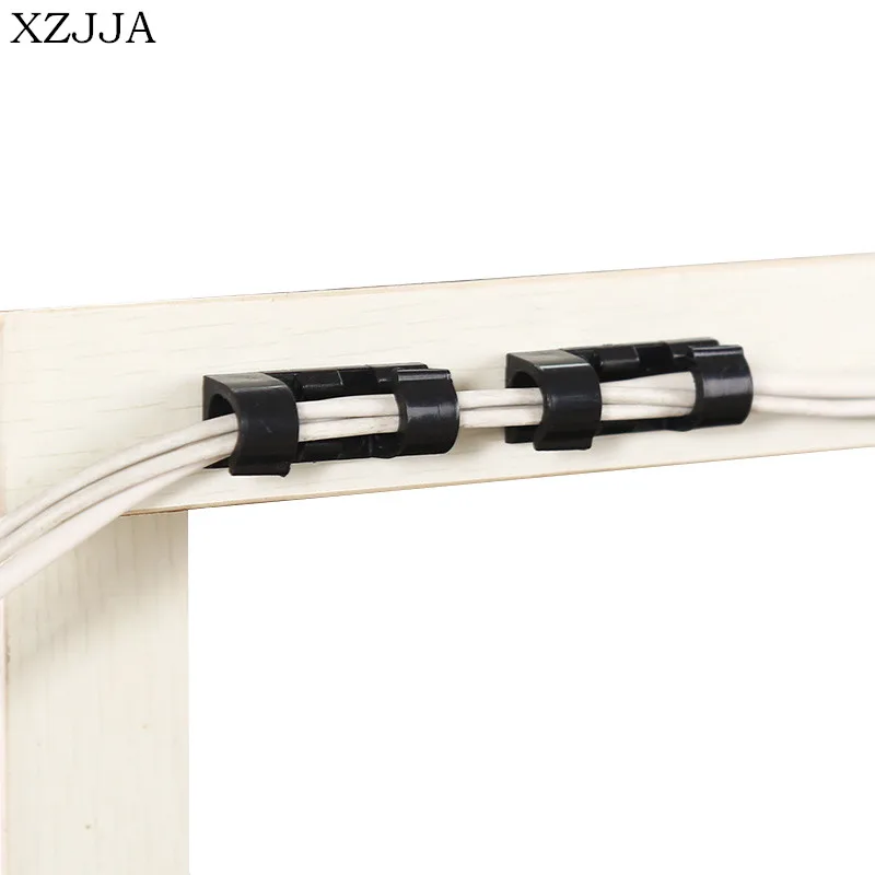 

XZJJA 20PCS Self-Adhesion Electric Wire Immobilization Clips Storage Holder Desk Wall Reticle Wire Data Line Sticky Organisers