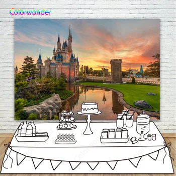 

Vinyl Photography Backdrop Fairy tale Castle baby shower Children Princess wedding Photo Background for photo studio