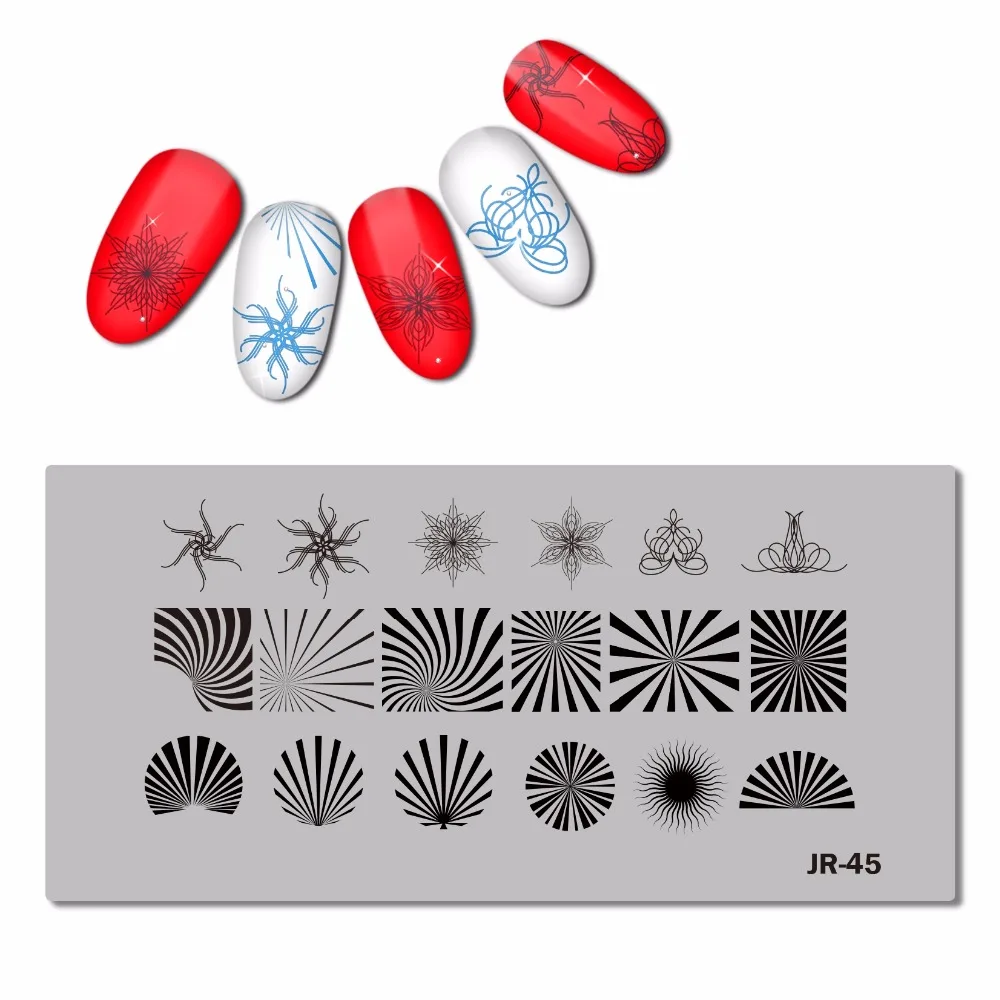 Нержавеющая сталь 6X12 см ногтей шаблон штамповочной пластины цветок вихревой лоза Одуванчик бабочка панда балет лапа девушка JR041-050