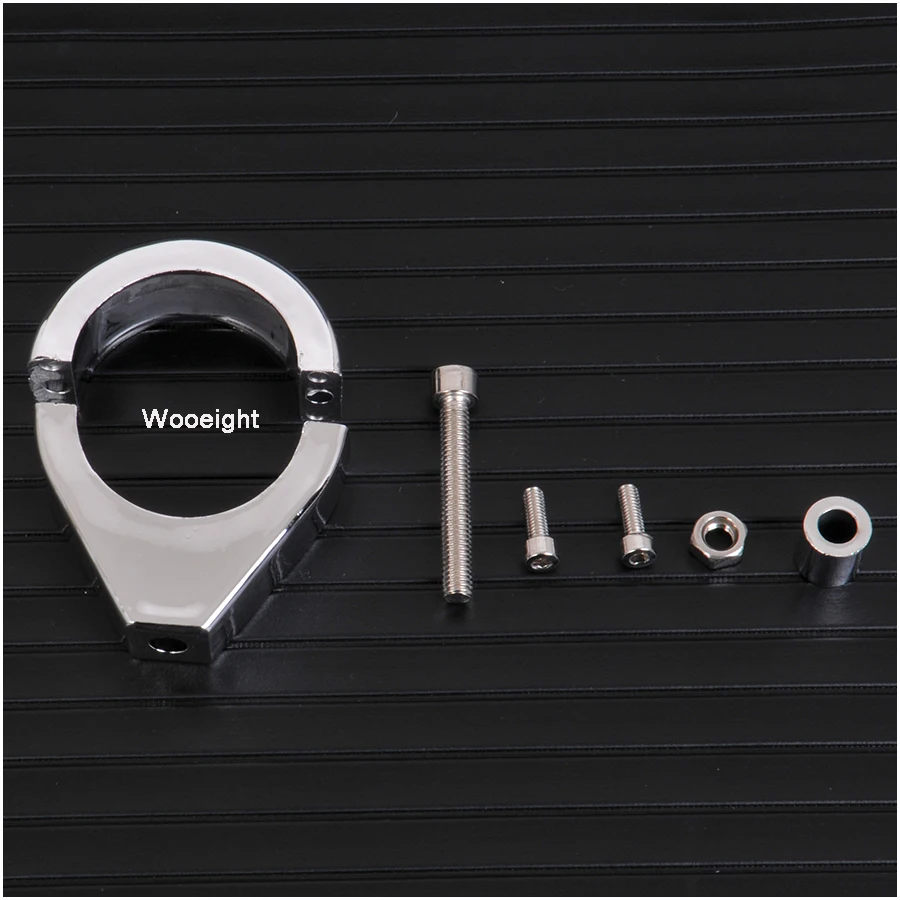 Silver Motorcycle 41mm Tube Turn Signal Relocation Fork Clamp Indicator Turn Signal Mount Bracket For Harley Touring Softail  (1)