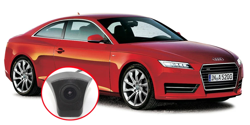 Автомобильная камера переднего вида для Audi A5(8 T) 2007- 2010 2012 /4," ЖК-монитор/переключатель прикуривателя