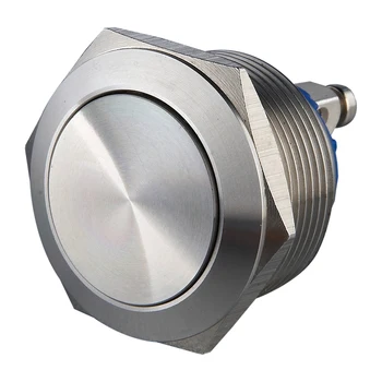 

22mm Screw and Pin Terminal Flat Head Push Button Momentary Normal Open Switch Metal flat head Push Switch