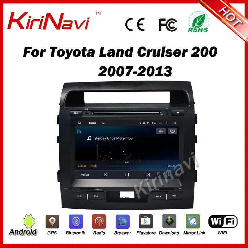 Kirinavi android 7 1 1024 600 HD double din car dvd player for toyota land cruiser