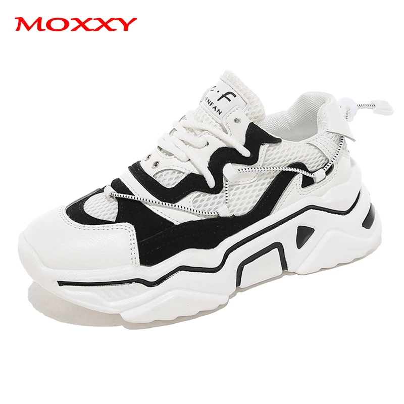 

2019 New Sprot Shoes Woman Sneakers Women Trainers Autumn Black White Sneakers Fashion Casual Chunky Sneakers chaussures femme