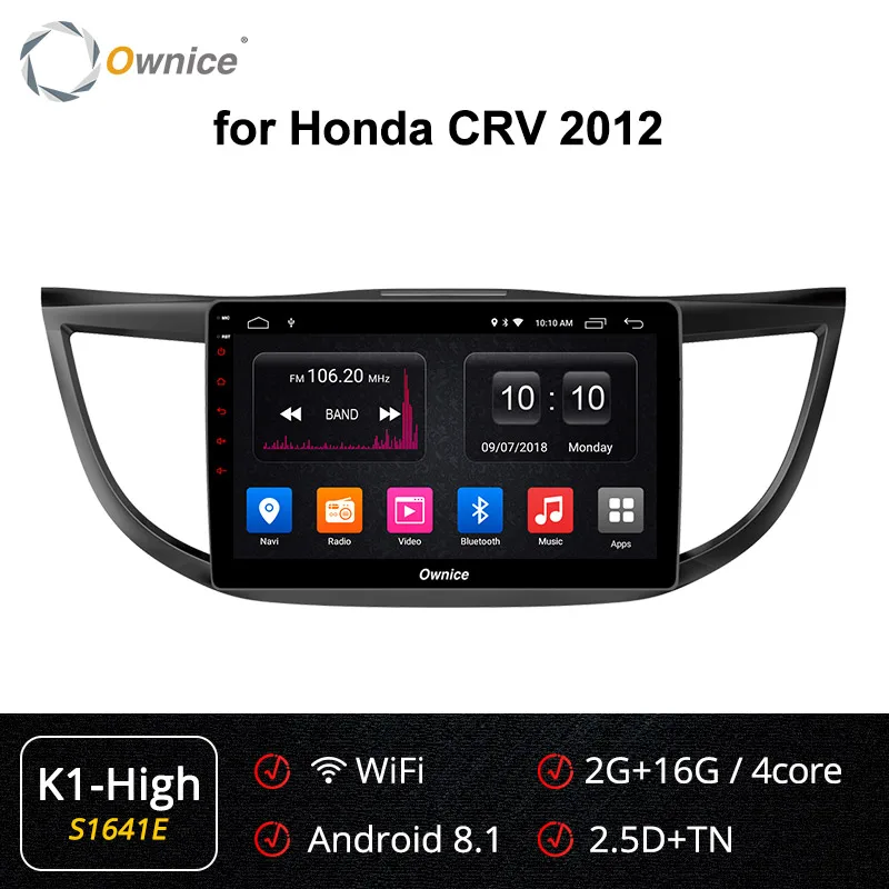 Ownice K3 K5 K6 2DIN Android 9,0 автомобильный проигрыватель с радио и GPS для Honda CRV 2012 2013 W/8 ядро 360 панорама DSP 4 аппарат не привязан к оператору сотовой связи - Цвет: S1641 K1-High