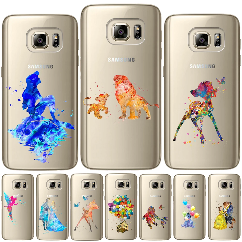 

Watercolor Cartoon Tinkerbell Soft TPU Cover For Samsung Galaxy S5 Mini S6 S7 Edge S10 E S8 S9 Plus Note 3 4 5 8 9 Silicone Case