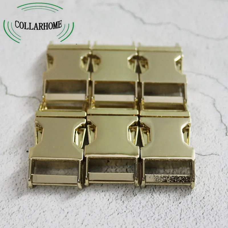 

10 Pcs/Lot 1Inch(25mm) Paracord Metal Buckles Side Release Shackle webbing strap for Bracelet Dog Collar Backpack Bag- Golden