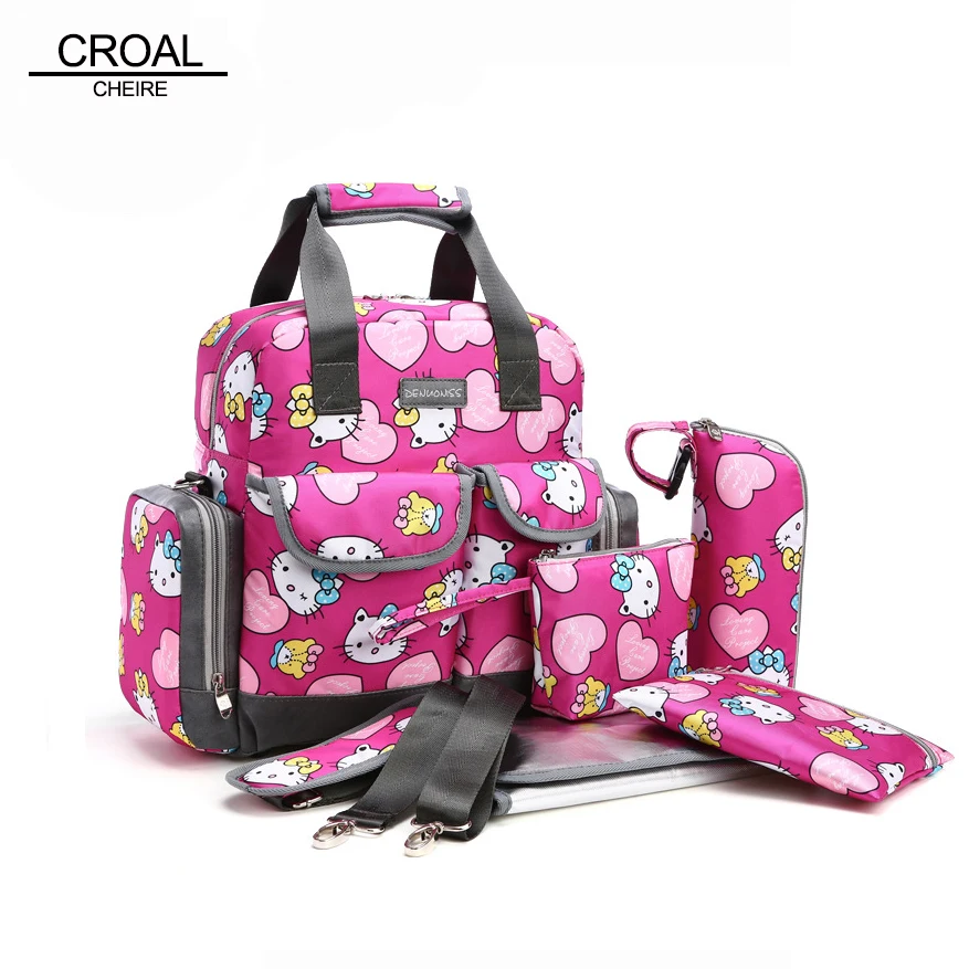 5PCS Suits Cute Hello Kitty Baby font b Diaper b font font b Bag b font