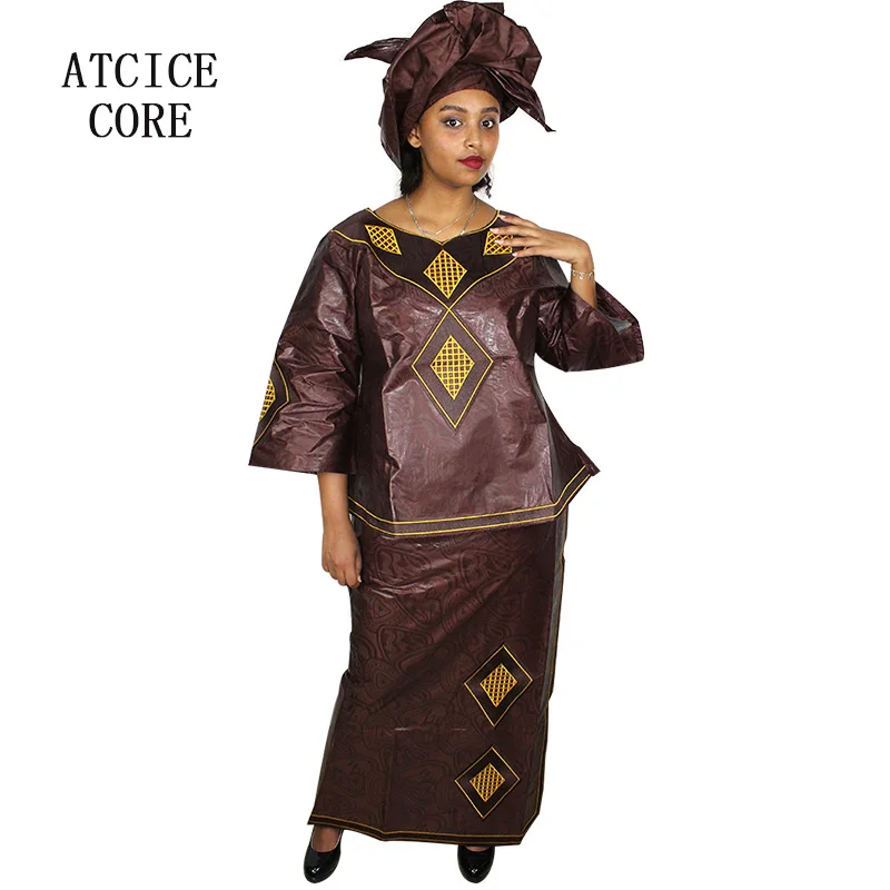 african dresses for women  AFRICAN NEW FASHION DESIGN BAZIN EMBROIDERY dashiki african clothes THREE PCS ONE SET african pants