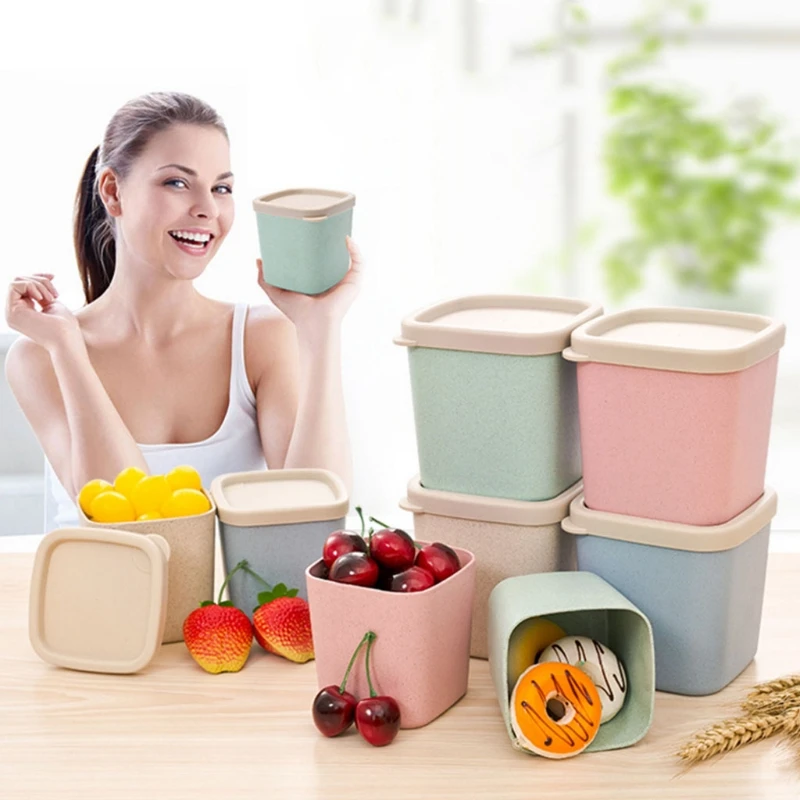 

Creative Wheat Straw Kitchen Food Case Cereal Grain Rice Storage Container Box Sealed Jar