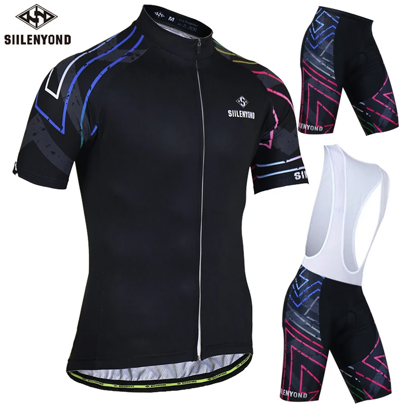 

Siilenyond Pro Cycling Jersey Set Summer MTB Bicycle Clothing Maillot Ropa Ciclismo 100% Polyester Racing Bike Clothes Cycling