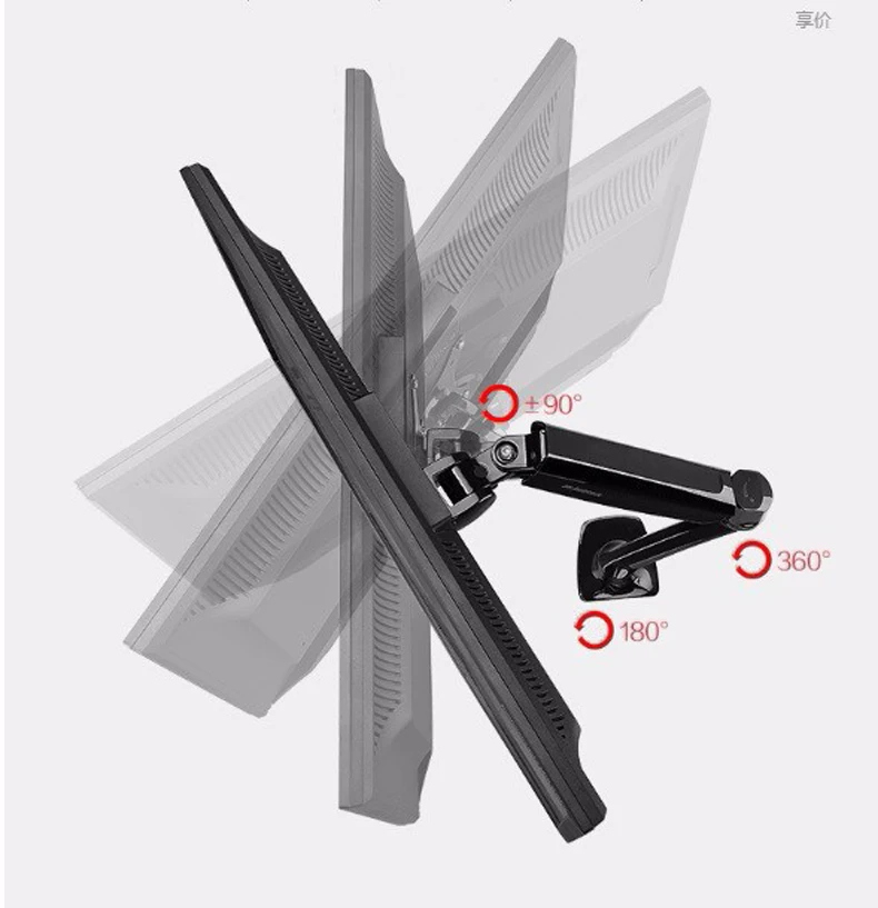 Loctek D5 настольная газовая пружина полное движение 1"-27" ЖК-монитор держатель компьютерный кронштейн с 2 USB порт загрузки 2-6.5kgs