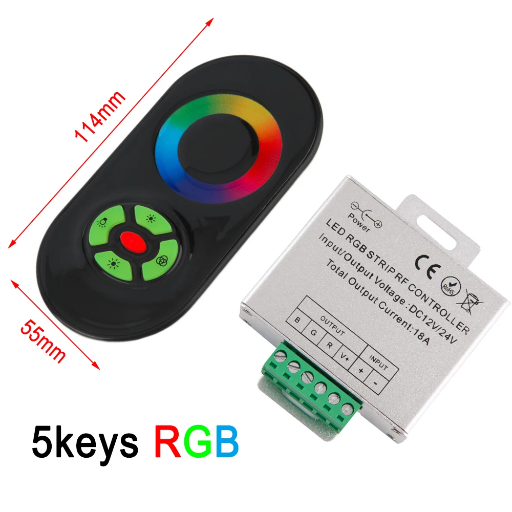DC 12 V 24 RGBW RGB светодиодный пульт управления RF сенсорный экран дистанционного 6A на