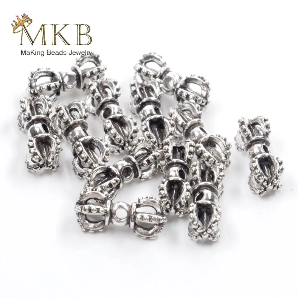 

7*15mm Metal European Beads 20pcs/lot Silvers Plated Tibetan Beads For Making Bracelet Charms Beads for Jewelry Making Wholesale