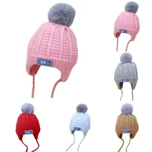 Шляпа детская шапочка для маленьких мальчиков и девочек; Повседневная модная вязаная шерстяная шапка с ушками животных; теплые зимние шапки Venonat